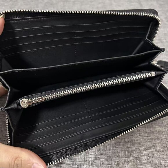 NEW COACH PEANUTS Round Zip Long Wallet Snoopy Black Round Zipper - Picture 8 of 9